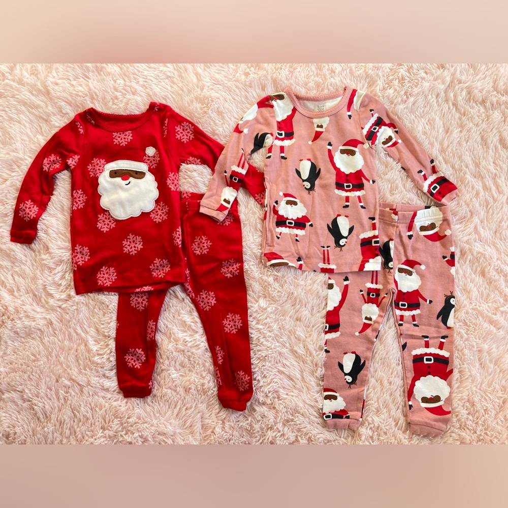 Carter's Red and Pink Santa Pajama Set